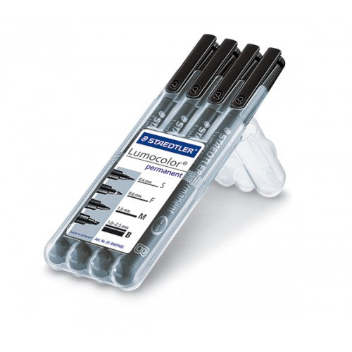 Set of 4 - Lumocolor Permanent OHP Pen Black 4’s
