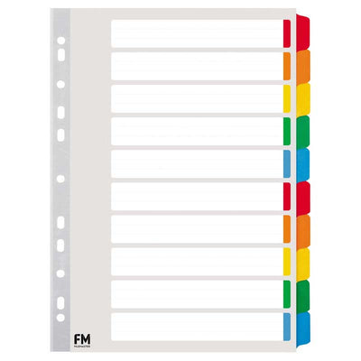 10 Tab - Heavy Duty Indices with Plastic Tabs