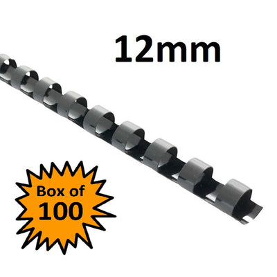 Black 12mm - Binding Coils (Box of 100)