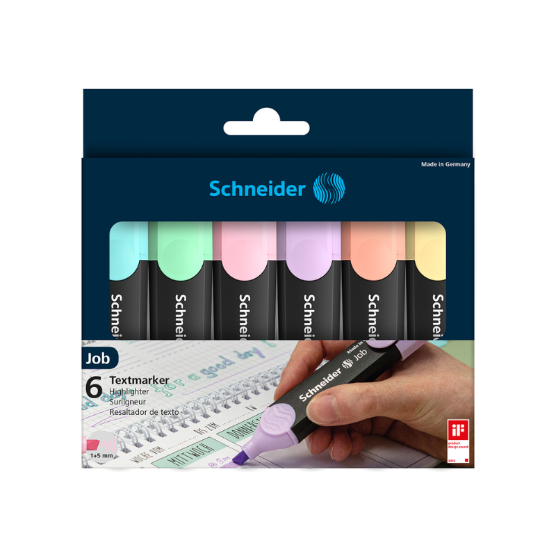 Schneider Textmarker Highlighters - Pastel Set of 6