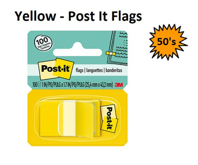 Yellow - Post It Flags 680 (Pack of 50 sheets)