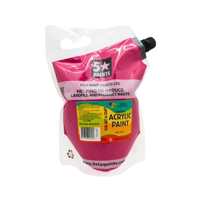 Process Magenta 1.5L - Acrylic Paint Pouch