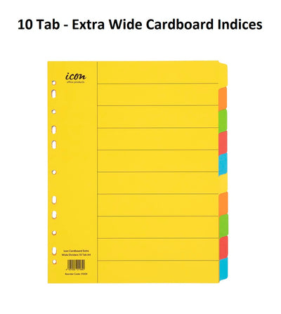 10 Tab - Extra Wide Cardboard Indices