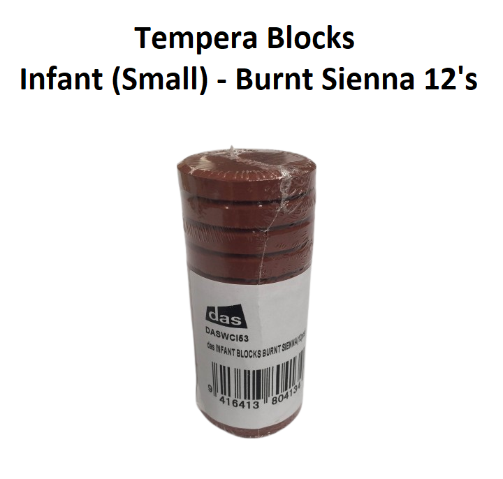 Burnt Sienna 12's - Tempera Blocks Infant (Small)