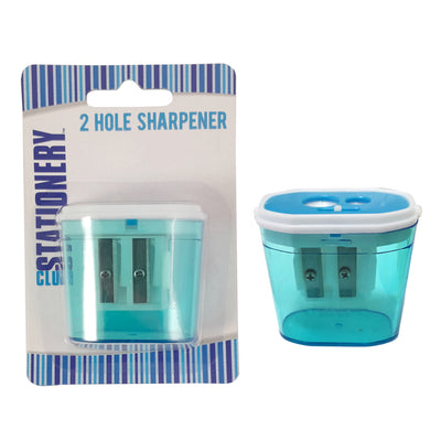 Plastic Pencil Sharpener With Catcher - 2 Hole