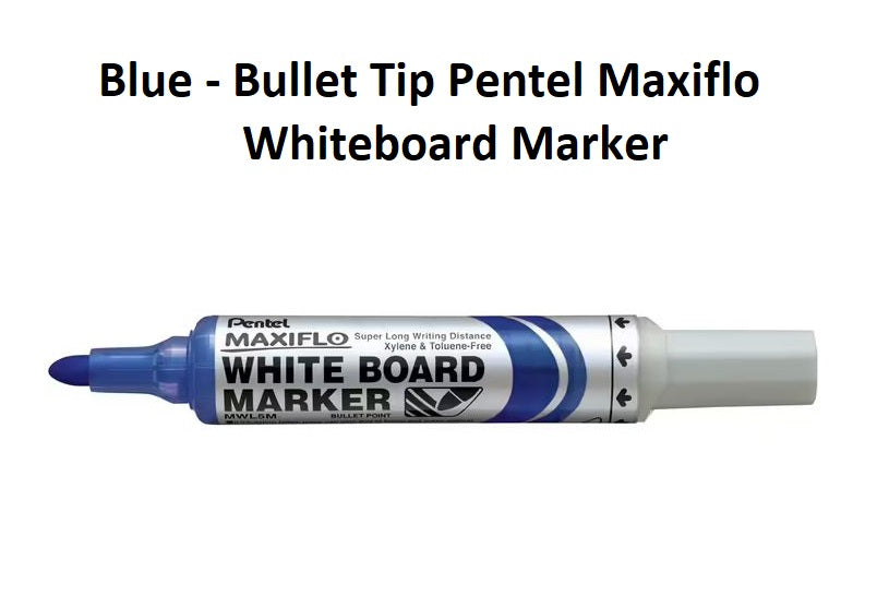 Blue - Bullet Tip Pentel Maxiflo Whiteboard Marker
