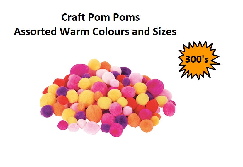 Pom Poms - Warm Colours  - 300pcs