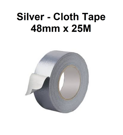Silver - Cloth Tape 48mm x 25M