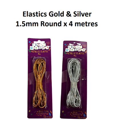 Elastics 1.5mm Round 4m - Gold & Silver