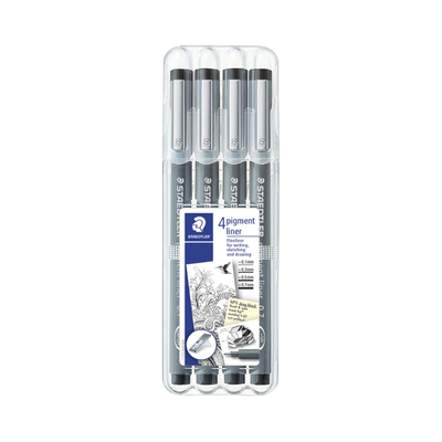 Set of 4 Black - Staedtler Pigment Liner Pens