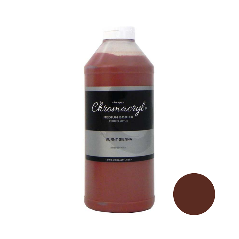 Burnt Sienna 1L - Chromacryl Acrylic Paint