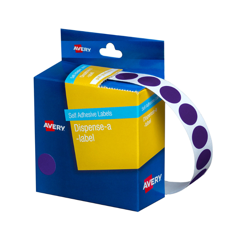 Purple 14mm - Coloured Dots Label Dispenser