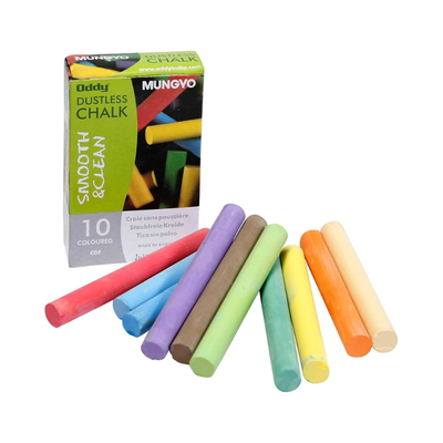 Mungyo Dustless Chalk - Coloured 10's