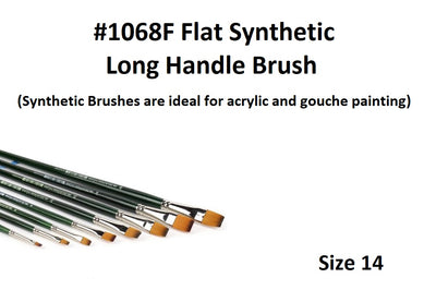 Size 14 - Synthetic 1068 Long Handle Brush - Flat
