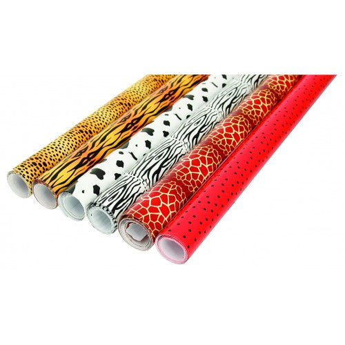 Set of 6 - Assorted Animal Print Display Rolls