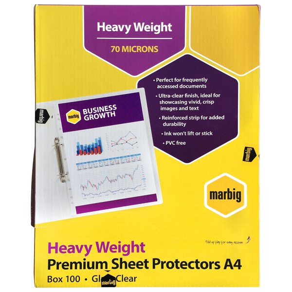 Box of 100 - Heavyweight A4 Copysafe Pockets / Sheet Protectors