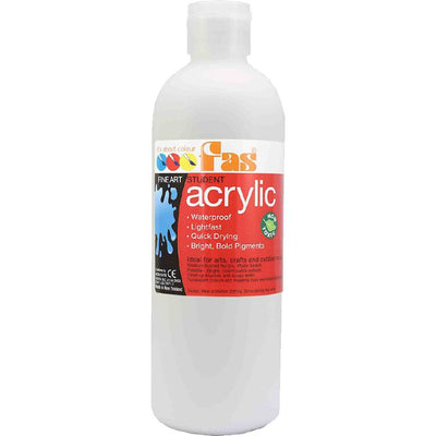White 500mL - FAS Student Acrylic Paint