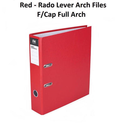 Red - Foolscap Rado Lever Arch Files - Full Arch File