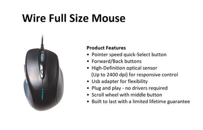 Kensington Wired Ergonimic Mouse