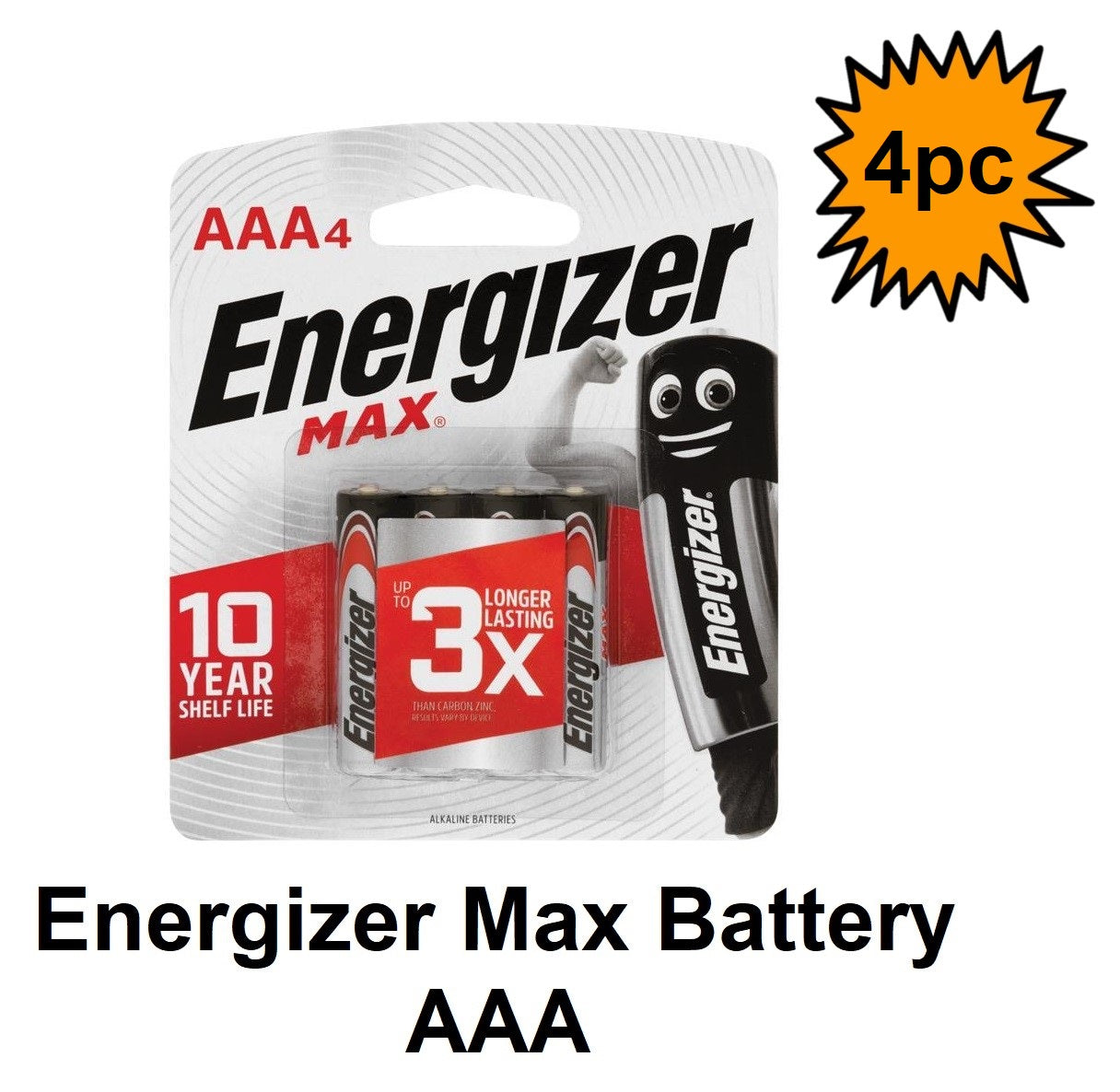 Energizer Max Battery AAA 4 Pack