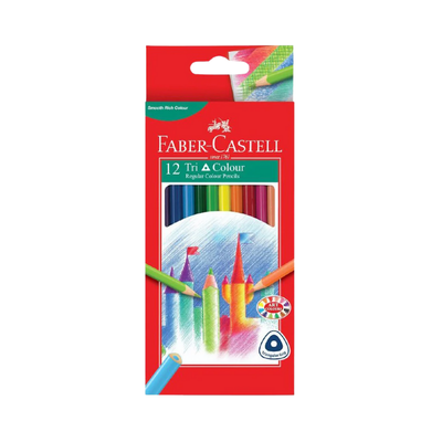 Faber Castell Triangular Colour Pencils - 12's