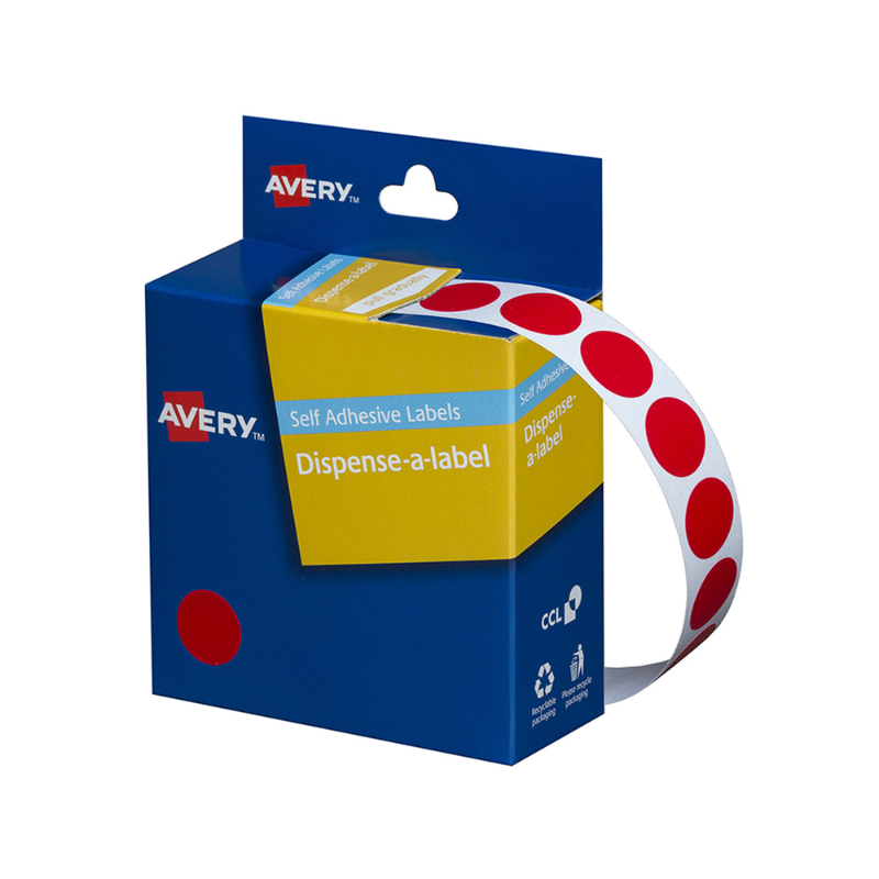 Red 14mm - Coloured Dots Label Dispenser