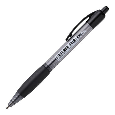Black - Icon Retractable Ball Pen with Grip