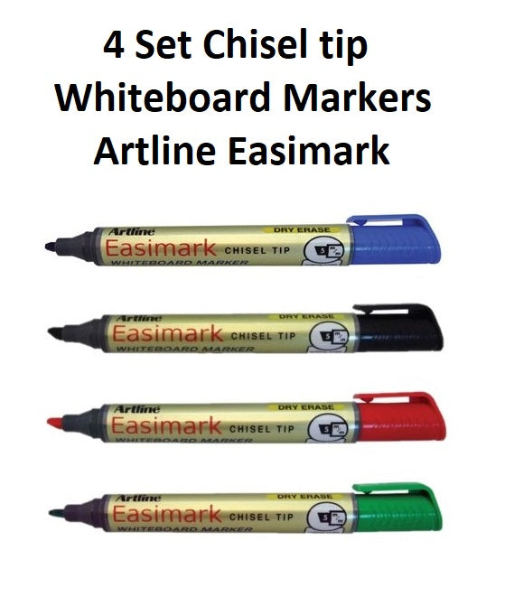 4 Set Chisel tip - Whiteboard Markers Artline Easimark