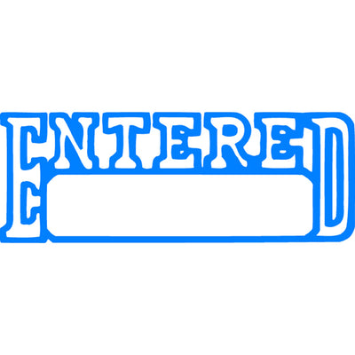 Self Inking Office Stamp - Entered Date Blue