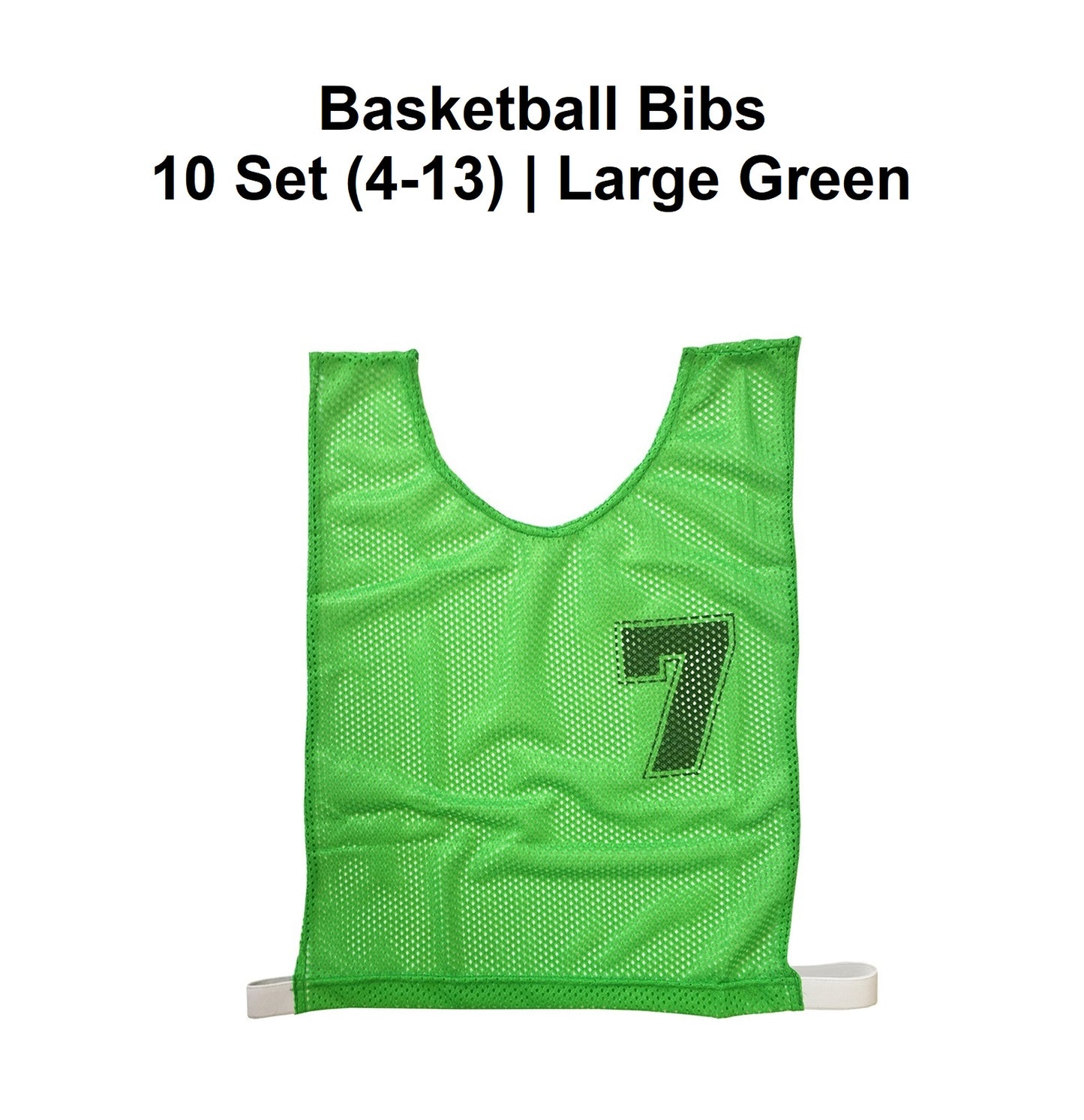 Basketball Bibs - 10 Set (4-13) | Large Green