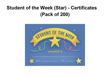 Student of the Week (Star) - Certificates (Pack of 200)