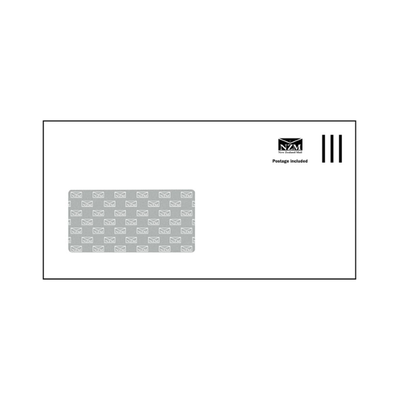 Prepaid DLE Envelopes (E20) - White Window Self Seal - Box of 500