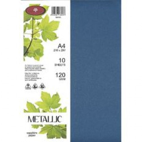 Sapphire Blue - A4 Metallic Paper 120gsm - 40 Pack