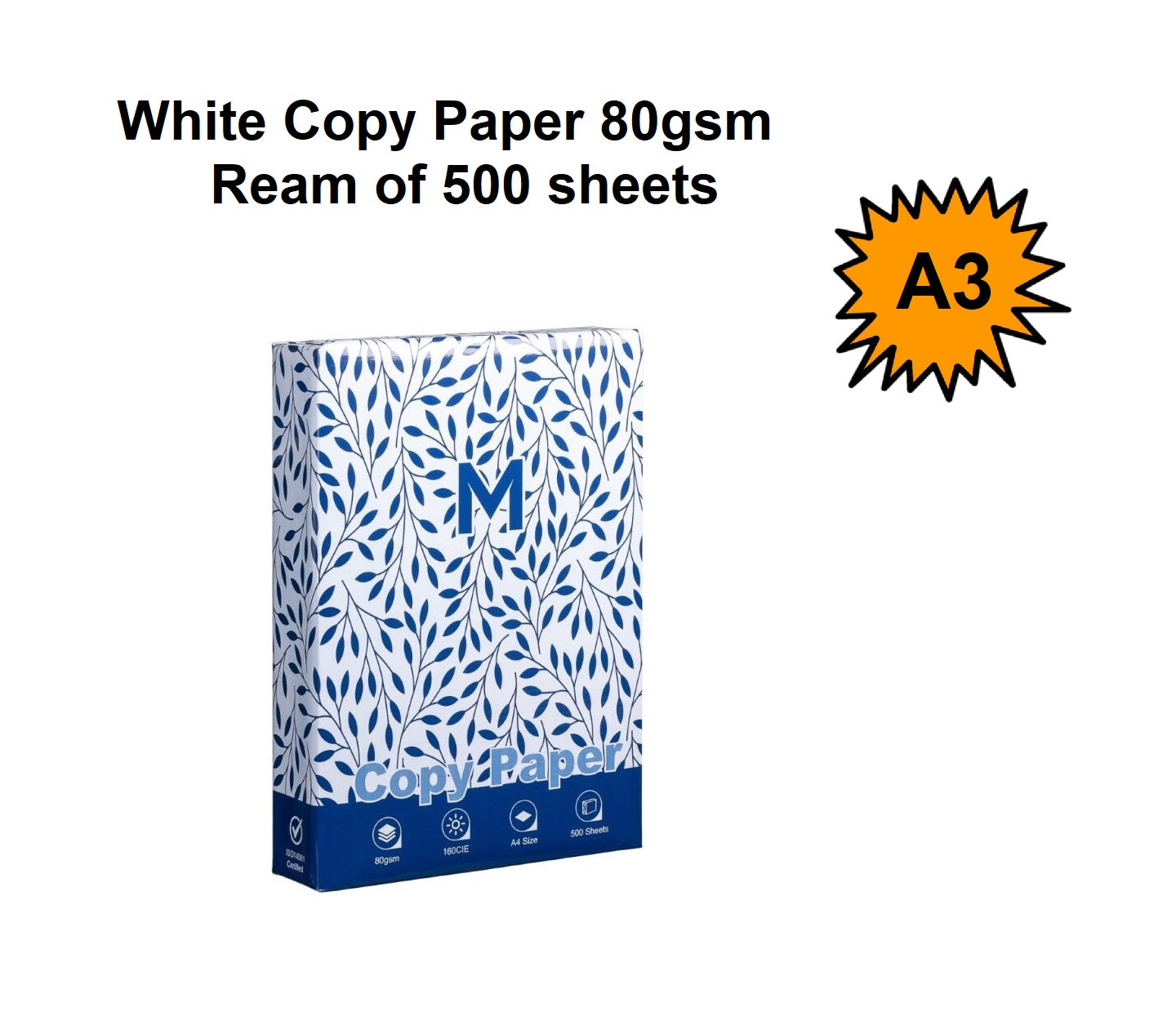 A3 Matthews Brand White Copy Paper - Ream of 500 Sheets