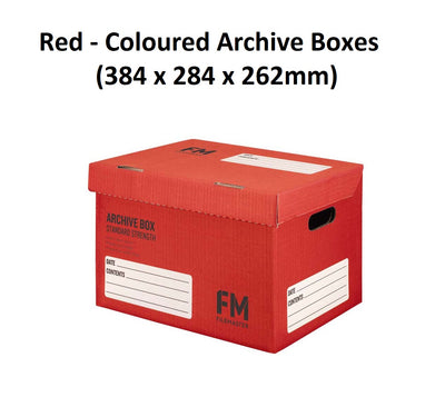 Coloured Archive Boxes - Red