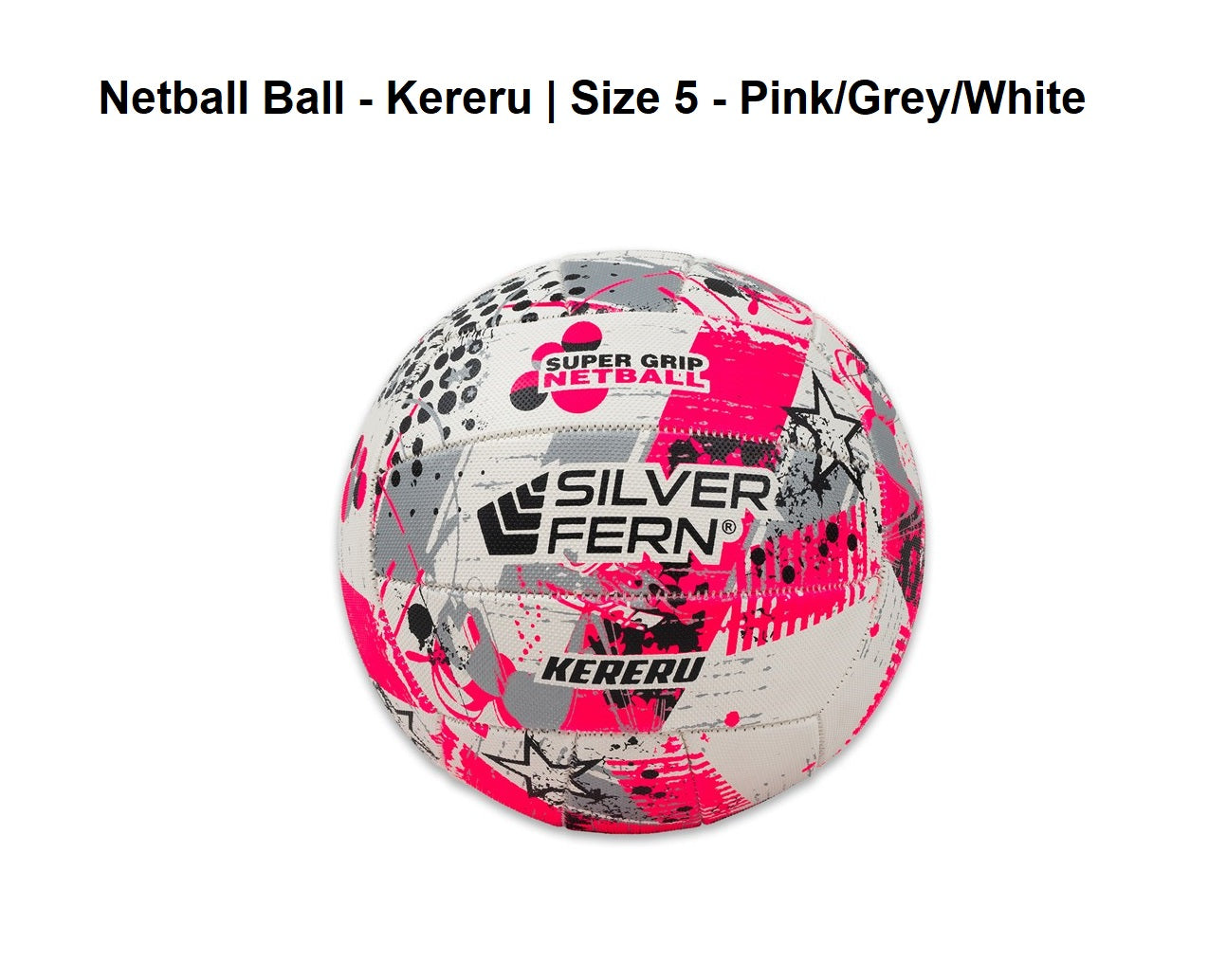 Netball Ball - Kereru | Size 5 - Pink/Grey/White