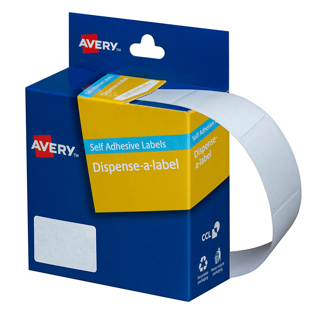 24 x 32mm - White Rectangle Labels Dispenser - 420's