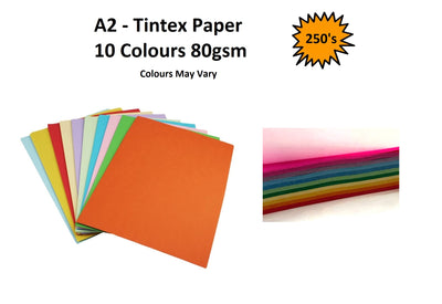 A4 - Tintex Coloured Paper Packs 80gsm 10 Colour 250's