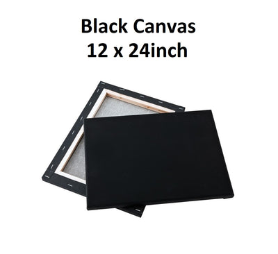 12 x 24 Inch - Black Exhibition Canvas 1.5 inch