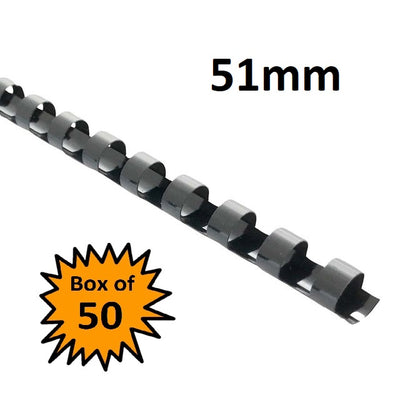 Black 51mm - Binding Coils (Box of 50)