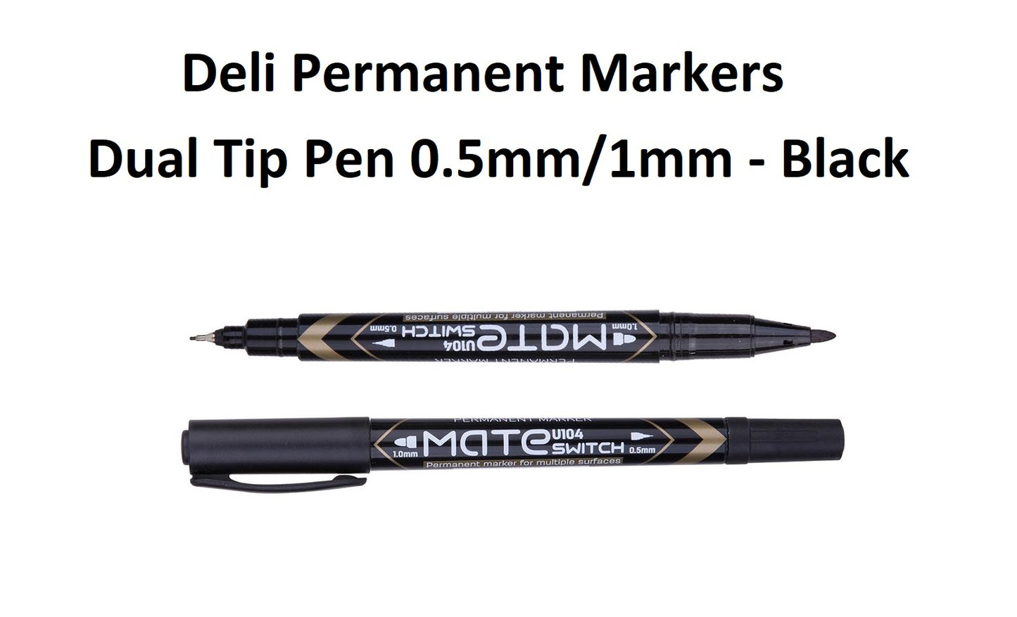Black - Double Ended Permanent Marker Deli