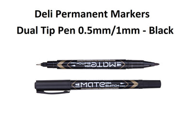 Black - Double Ended Permanent Marker Deli