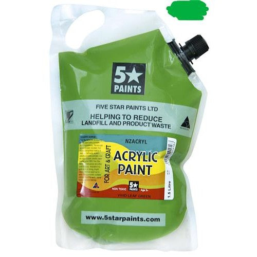 Vivid Leaf Green 1.5L - Acrylic Paint Pouch (NZACRYL)