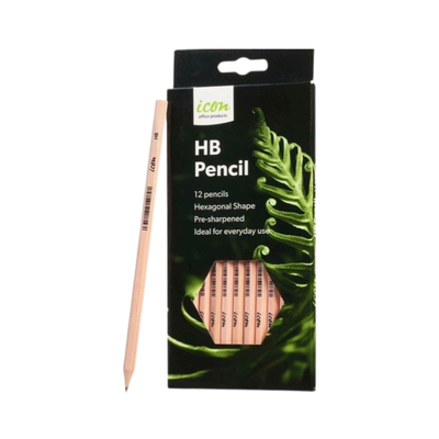 Icon Natural Hexagonal Pencil - HB - Box of 12