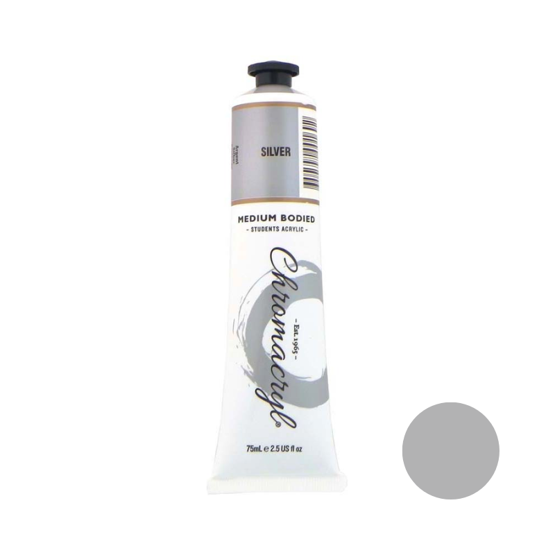 Silver 75ml - Chromacryl Acrylic Paint