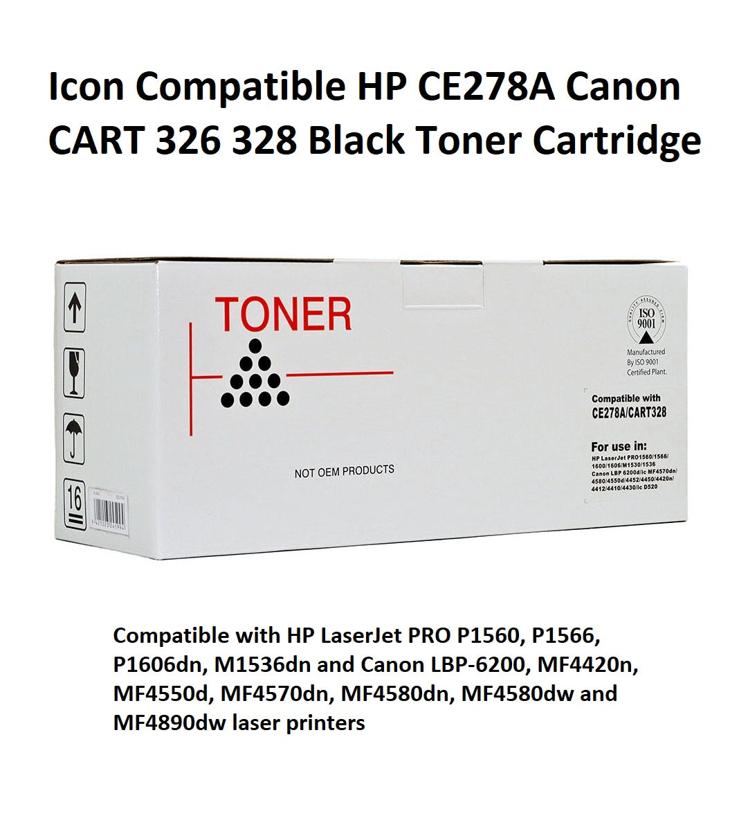 Icon Compatible HP CE278A/Canon CART326 Black Toner Cartridge