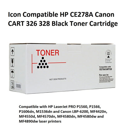 Icon Compatible HP CE278A/Canon CART326 Black Toner Cartridge