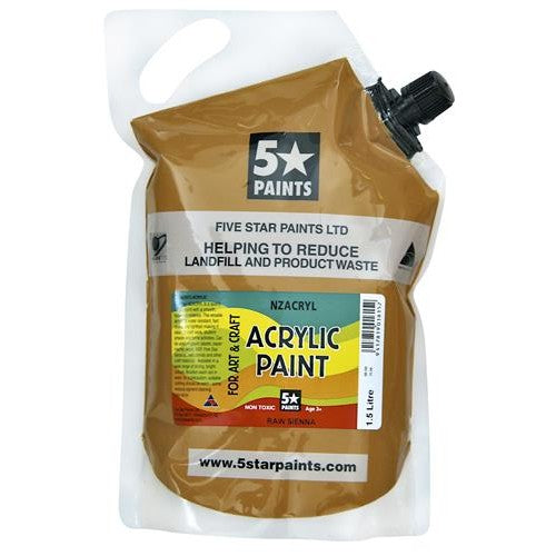 Raw Sienna 1.5L - Acrylic Paint Pouch (NZACRYL)