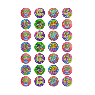Happy Birthday - Laser Merit Stickers (Pack of 84)