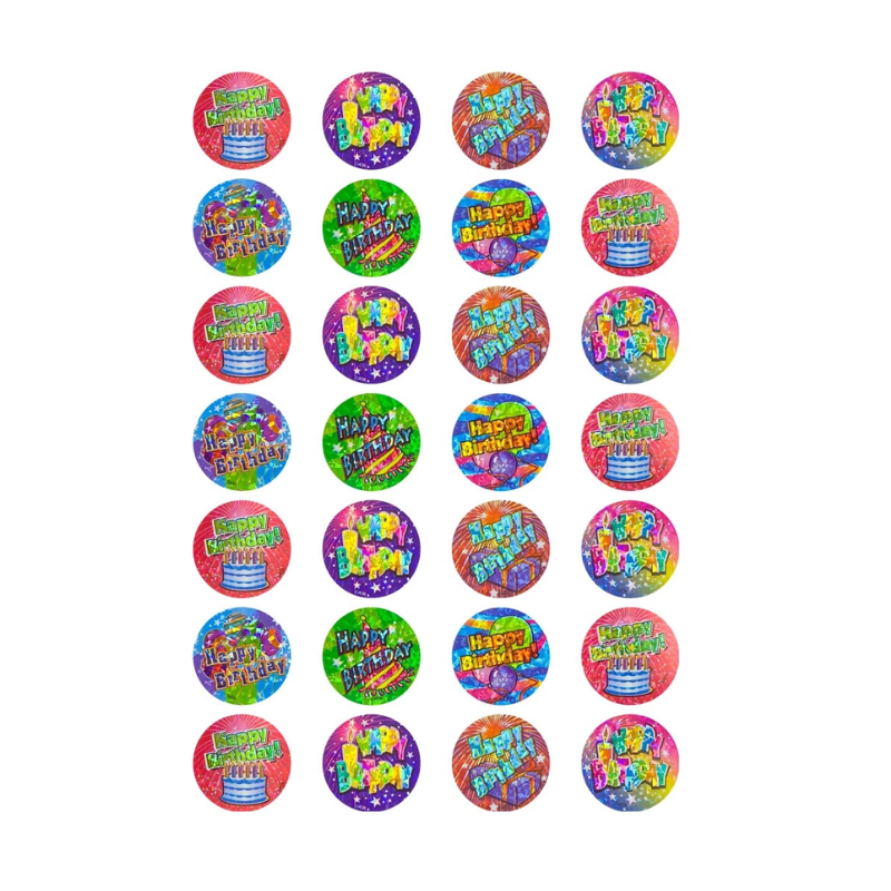 Happy Birthday - Laser Merit Stickers (Pack of 84)